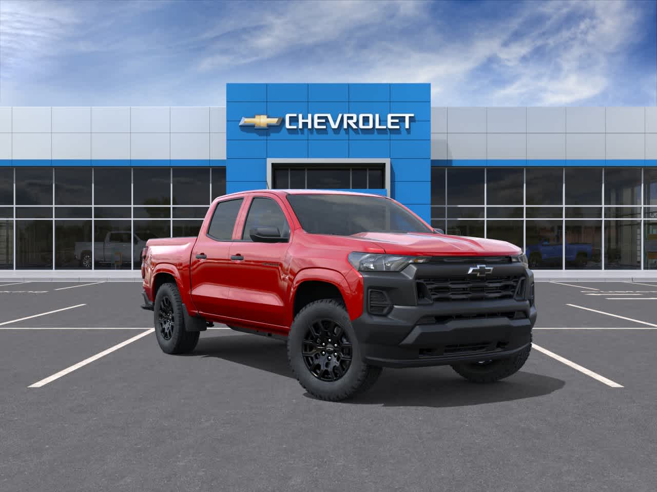 2026 Chevrolet Colorado WT in Radiant Red Tintcoat — front three-quarter view