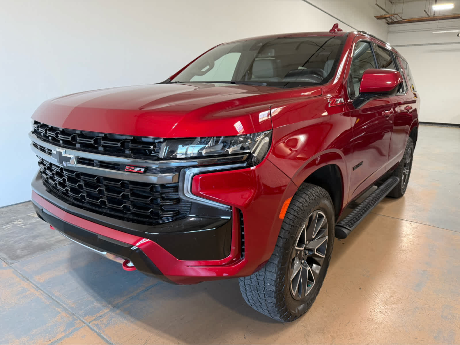 2021 Chevrolet Tahoe Z71 in Cherry Red Tintcoat — front three-quarter view