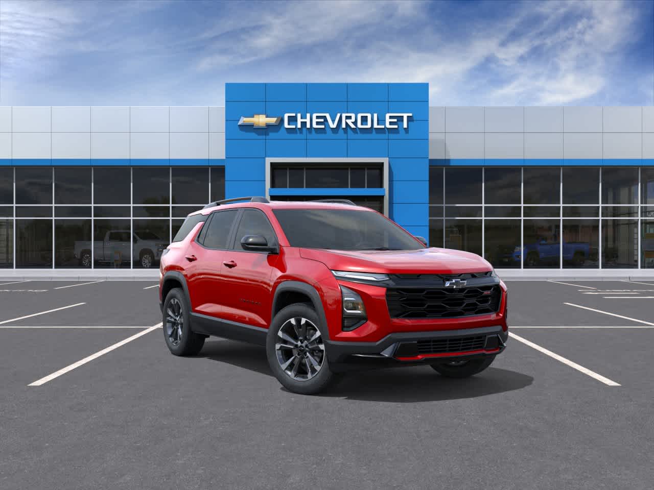 2026 Chevrolet Equinox RS in Radiant Red Tintcoat — front three-quarter view